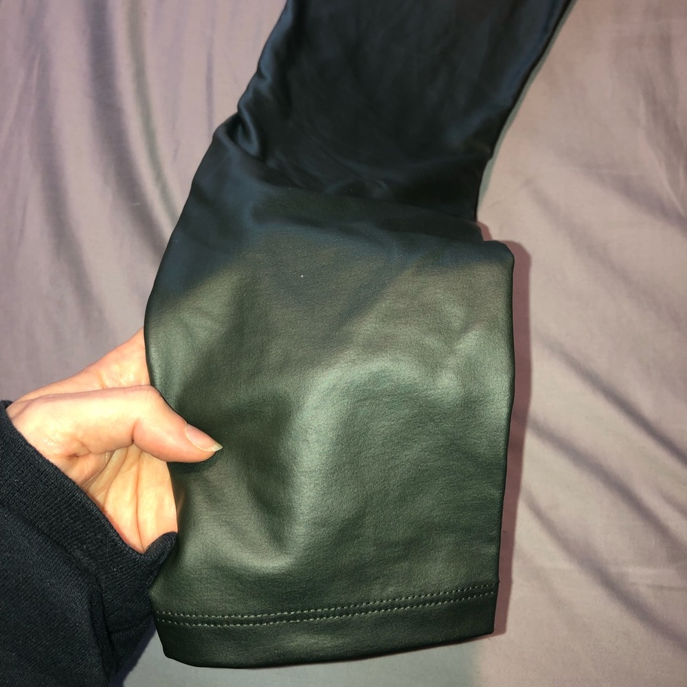 Calzedonia dark green faux leather legging